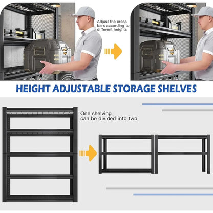 Heavy Duty Garage Shelving 72''H - 3010LBS Capacity