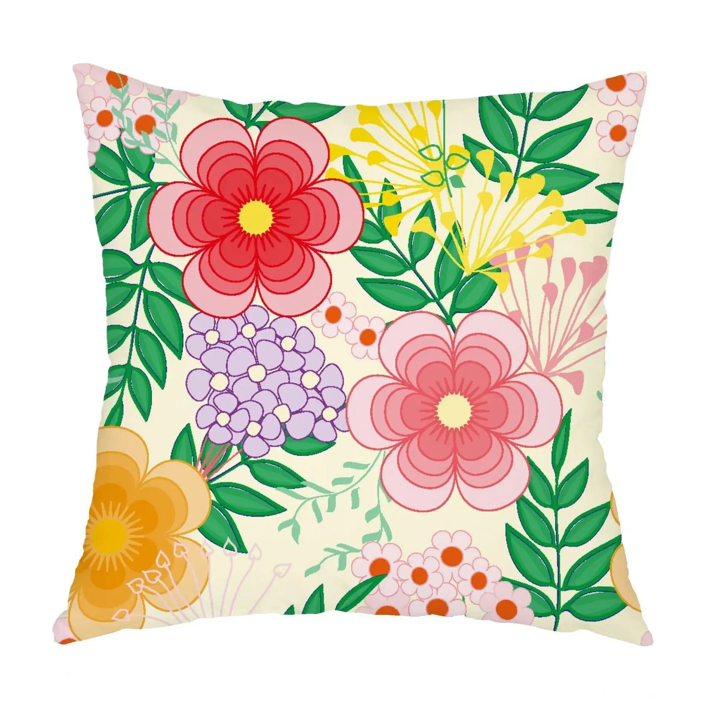 Boho Mandala Pillowcase - Colorful Spring Flower Decor