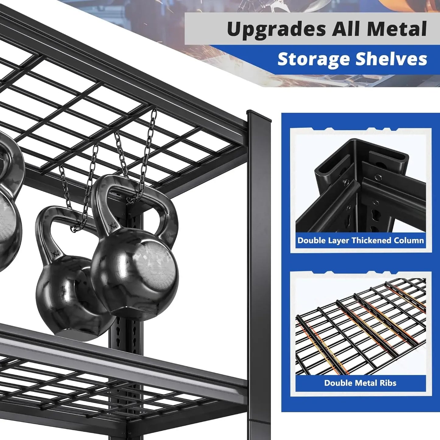 Heavy Duty Garage Shelving 72''H - 3010LBS Capacity